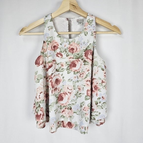 Guess Floral Tiered Sleeveless Blouse - Picture 1 of 7